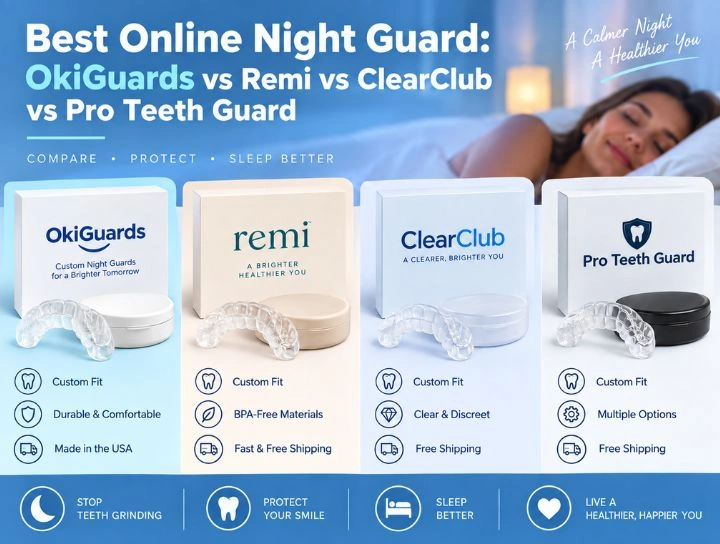 Best Online Night Guard: OkiGuards vs Remi vs ClearClub vs Pro Teeth Guard 8 Online Night Guard